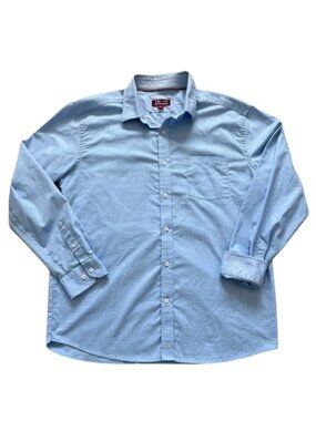 Johnston & Murphy XC4 Extreme Comfort Light Blue Button-Down Shirt Flip Cuff -XL